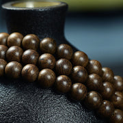Buddha Stones 108 Mala Beads 999 Gold Brunei Agarwood Heart Sutra Amber Red Agate Strength Meditation Bracelet