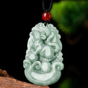 Buddha Stones Natural Green Jade 12 Chinese Zodiac Luck Prosperity Necklace Pendant Necklaces & Pendants BS 3