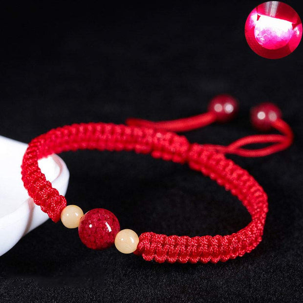Buddha Stones Cinnabar Blessing Red String Bracelet For Kids Bracelet BS Red(Wrist Circumference 14cm) 10mm