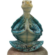 Buddha Stones Tibetan Yoga Meditating Turtle Wisdom Resin Statue Decoration Decorations BS 6
