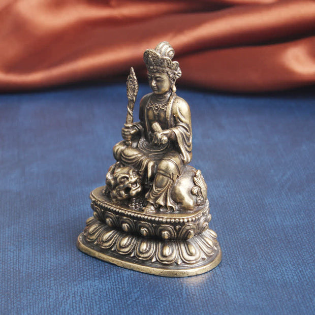 Buddha Stones Manjusri Bodhisattva Serenity Copper Statue Decoration Decorations BS 4
