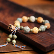 Buddha Stones Bodhi Seed Lotus Green Sandalwood Wisdom Harmony Bracelet Bracelet BS 1