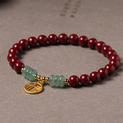 Buddha Stones Cinnabar Green Aventurine Luck Blessing Bracelet Bracelet BS 6