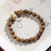 Buddha Stones Green Sandalwood Boxwood Lotus Soothing Bracelet Bracelet BS Green Sandalwood(Cure♥Positive)