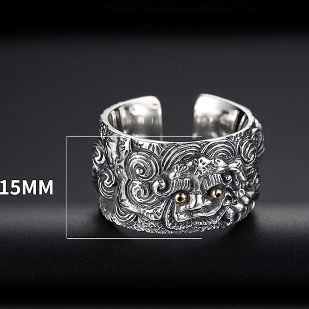 Buddha Stones FengShui PiXiu Wealth Adjustable Ring