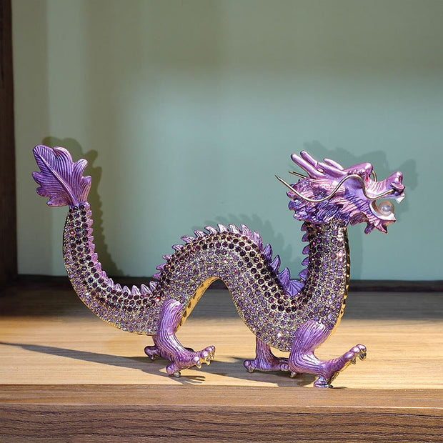 Buddha Stones Handmade Feng Shui Dragon Luck Success Home Decoration Decorations BS Purple