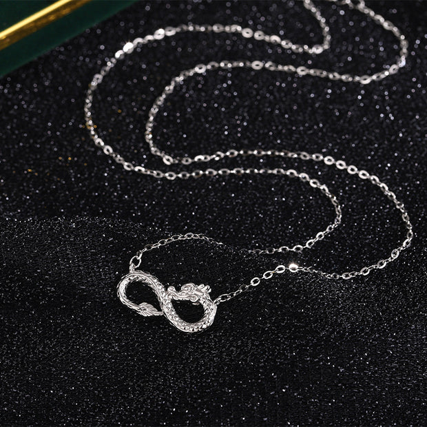 Buddha Stones 999 Sterling Silver Year of the Dragon Endless Knot Success Necklace Pendant Necklaces & Pendants BS 1