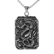 Buddha Stones Dragon Pattern Titanium Steel Luck Protection Necklace Pendant Necklaces & Pendants BS DRAGON (Luck ♥ Strength)