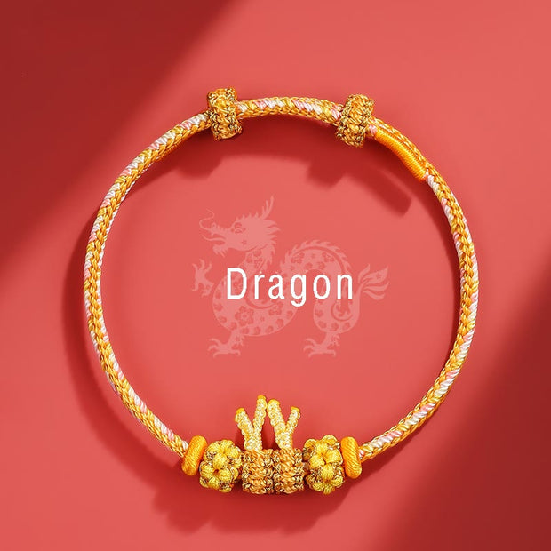 Buddha Stones Handmade Year of the Dragon Cute Chinese Zodiac Luck Braided Bracelet Bracelet BS Dragon(Wrist Circumference 14-18cm)