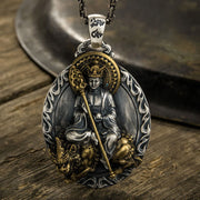 Buddha Stones Ksitigarbha Copper Balance Luck Necklace Pendant Necklaces & Pendants BS Copper