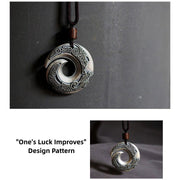 Buddha Stones One's Luck Improves Design Pattern Copper Luck Necklace Pendant Necklaces & Pendants BS 4
