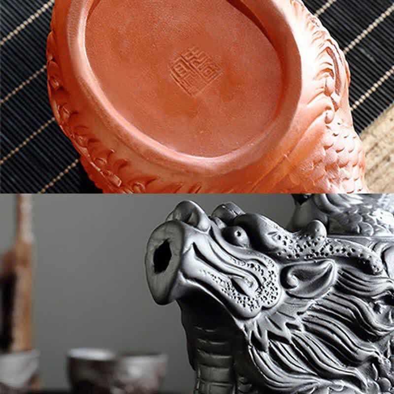 Buddha Stones Vintage Dragon Phoenix Ceramic Teapot – buddhastoneshop