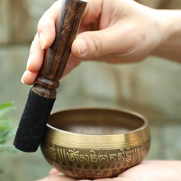 Buddha Stones Tibetan Sound Bowl Handcrafted for Yoga and Meditation Singing Bowl Set Singing Bowl buddhastoneshop 4