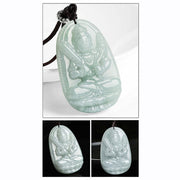Buddha Stones Chinese Zodiac Natal Buddha Jade Wealth Prosperity Necklace Pendant Necklaces & Pendants BS 3