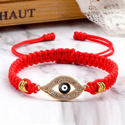 Buddha Stones Evil Eye Keep Away Evil Spirits String Bracelet Bracelet BS Red Black Evil Eye Gold Border