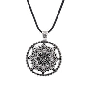 Six True Words Wisdom Mandala Flower Pattern String Necklace Necklaces & Pendants BS 5