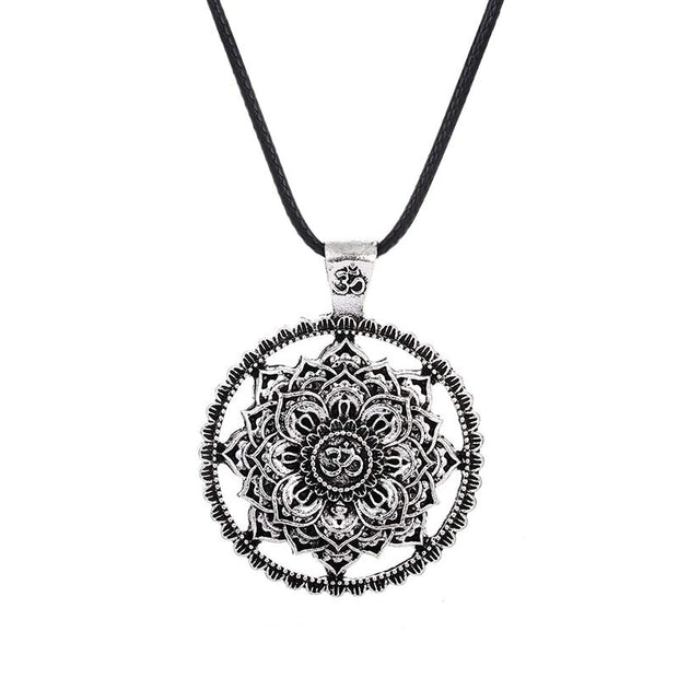 Six True Words Wisdom Mandala Flower Pattern String Necklace Necklaces & Pendants BS 5