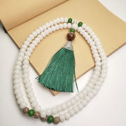 White Bodhi Seed Mala 108 Beads Protection Bracelet Bracelet BS 1