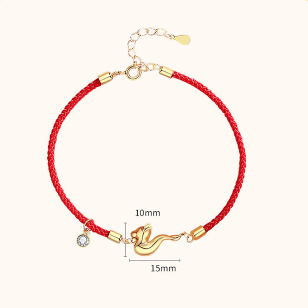 Buddha Stones 925 Sterling Silver Luck Year of the Dragon Red String Chain Bracelet Bracelet BS 22