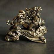 Buddha Stones Handmade FengShui PiXiu Copper Wealth Luck Decoration