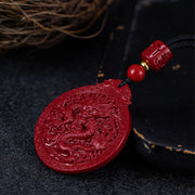 Buddha Stones Year of the Dragon Natural Cinnabar Dragon Protection Necklace Pendant Necklaces & Pendants BS 7