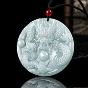 Buddha Stones Chinese Zodiac Dragon Jade Success Amulet String Necklace Necklaces & Pendants BS 1