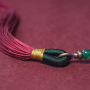 Buddha Stones 108 Mala Beads Bodhi Seed Dzi Bead Peace Tassel Bracelet Mala Bracelet BS 9