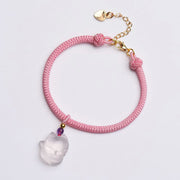 Buddha Stones Lucky Pink Crystal Fox Love String Bracelet Bracelet BS 10