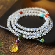 Buddha Stones 108 Mala Beads Moonstone Amber Lotus Turquoise Crystal Healing Bracelet Bracelet Mala BS 7