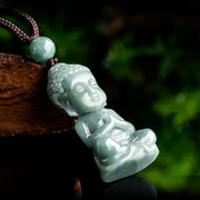 Buddha Stones Natural Jade Meditation Buddha Amulet Serenity Necklace Pendant Necklaces & Pendants BS 2