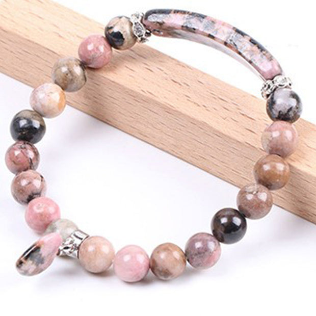 Buddha Stones Rhodonite Love Heart Healing Beads Bracelet Bracelet BS main