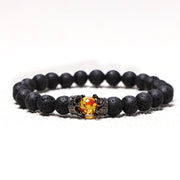 Buddha Stones Natural Stone King&Queen Crown Healing Energy Beads Couple Bracelet Bracelet BS 7