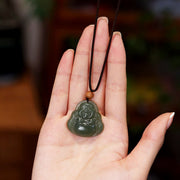Buddha Stones Laughing Buddha Hetian Jade Healing Calm Necklace String Pendant Necklaces & Pendants BS 1