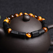 Buddha Stones Natural Black Tourmaline Tiger Eye Positive Bracelet Bracelet BS 2