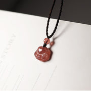 Buddha Stones Strawberry Quartz Lovely Cat Paw Claw Healing Necklace Pendant Necklaces & Pendants BS Strawberry Quartz(Love♥Healing)