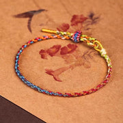 Buddha Stones Handcrafted Luck Colorful Rope Child Adult Bracelet