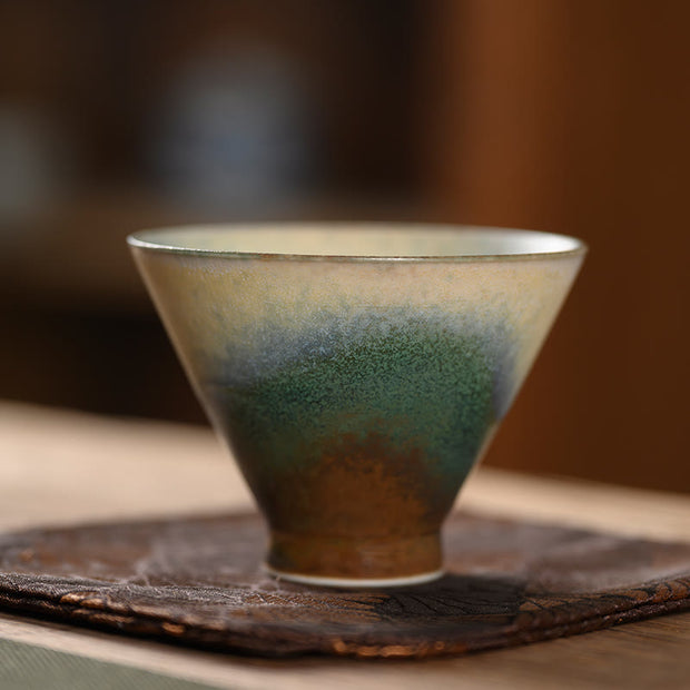 Buddha Stones Vintage Furnace Transmutation Kiln Porcelain Teacup Kung Fu Tea Cup