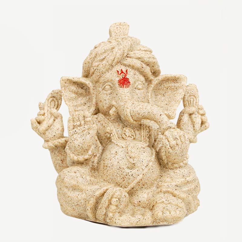 Statua Da Giardino In Pietra - Ganesh, Buddha Ed Elefante Che Prega Decorazione E 899258