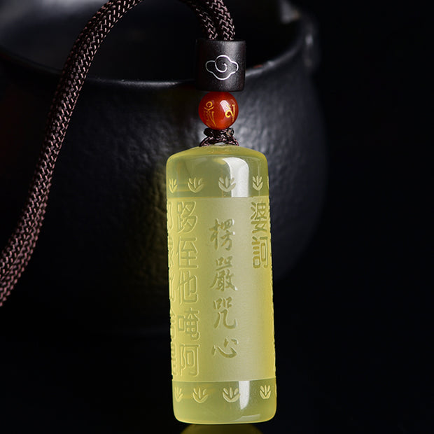 Buddha Stones Heart Sutra Citrine Happiness Strength Necklace Pendant Necklaces & Pendants BS 5
