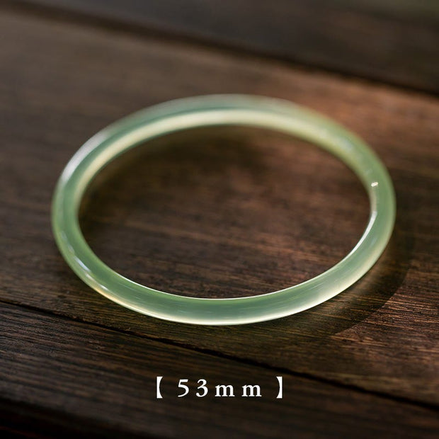 Buddha Stones Natural Green Chalcedony Strength Courage Cuff Bangle Bracelet Bracelet Bangle BS 53mm