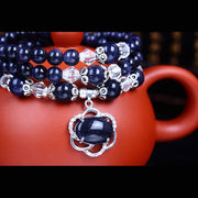 Buddha Stones Blue Sandstone Wealth Gemstone Bracelet Necklace Bracelet Necklaces & Pendants BS 8