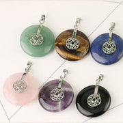 Buddha Stones Various Crystal Amethyst Pink Crystal Lotus Healing Necklace Pendant Necklaces & Pendants BS 3