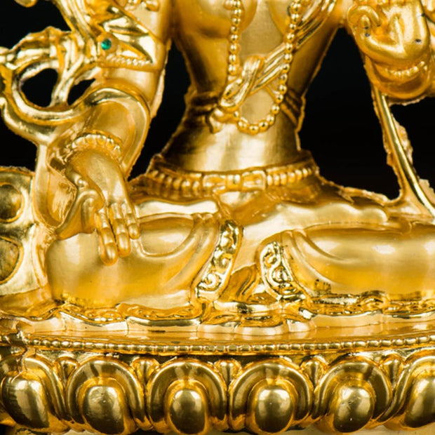 Buddha Stones Bodhisattva White Tara Hope Protection Gold Plated Statue Decoration Decorations BS 10