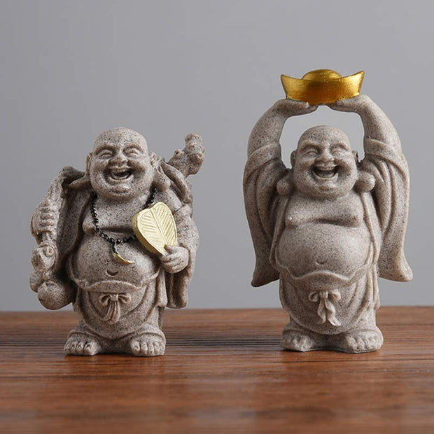 Buddha Stones Laughing Buddha Resin Statue Blessing Home Decoration Decorations BS 1