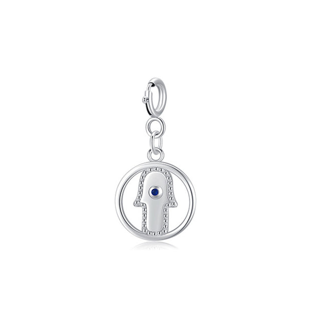 925 Sterling Silver Evil Eye Hamsa Symbol Prosperity Luck Chain Necklace Pendant Necklaces & Pendants BS HAMSA (Only Pendant)