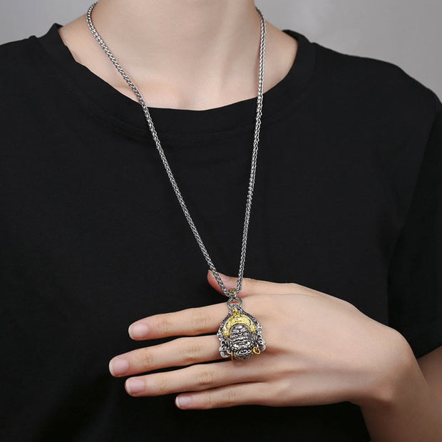 Buddha Stones Yellow God of Wealth Amulet Copper Luck Necklace Pendant Necklaces & Pendants BS 5