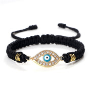 Buddha Stones Evil Eye Keep Away Evil Spirits String Bracelet Bracelet BS Black Light Blue Evil Eye Gold Border