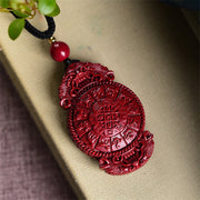 Buddha Stones Laughing Buddha Yin Yang Chinese Zodiac Gourd Natural Cinnabar Blessing Necklace Pendant Necklaces & Pendants BS 15