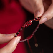 Buddha Stones Cinnabar PiXiu Blessing Calm String Bracelet Bracelet BS 7