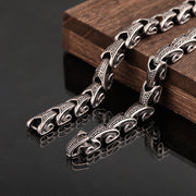 Buddha Stones Dragon Pattern Titanium Steel Protection Necklace Pendant Bracelet Necklaces & Pendants BS 15